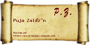 Puja Zalán névjegykártya